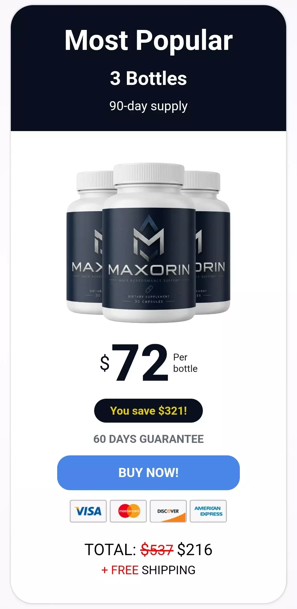 Maxorin™ 3 bottles pricing